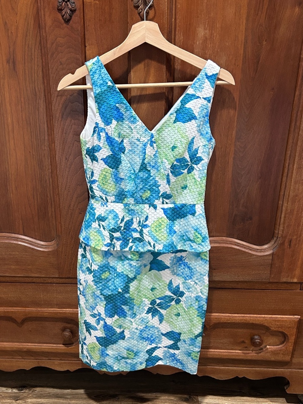 Antonio Melani floral peplum dress women size 0